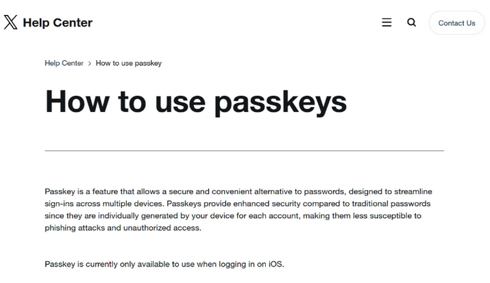 昌化镇苹果维修店铺分享iOS用户如何通过通行密钥(Passkey)登录 