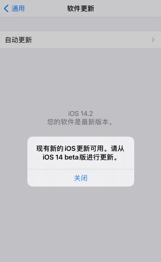 昌化镇苹果手机维修分享iOS 14.2 反复出现更新提示，需等待苹果修复 